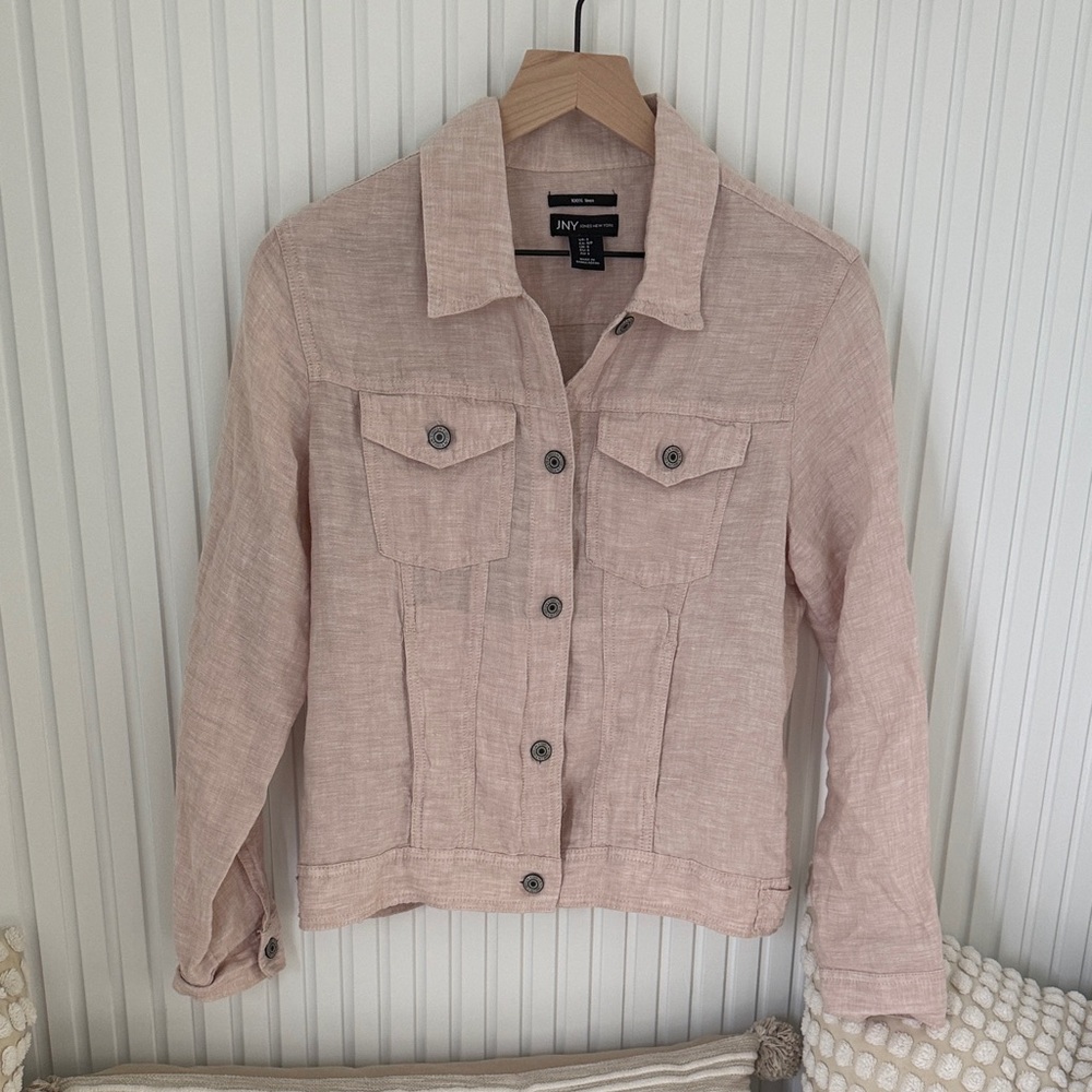 Blush Pink Women's 100% Linen Jacket
